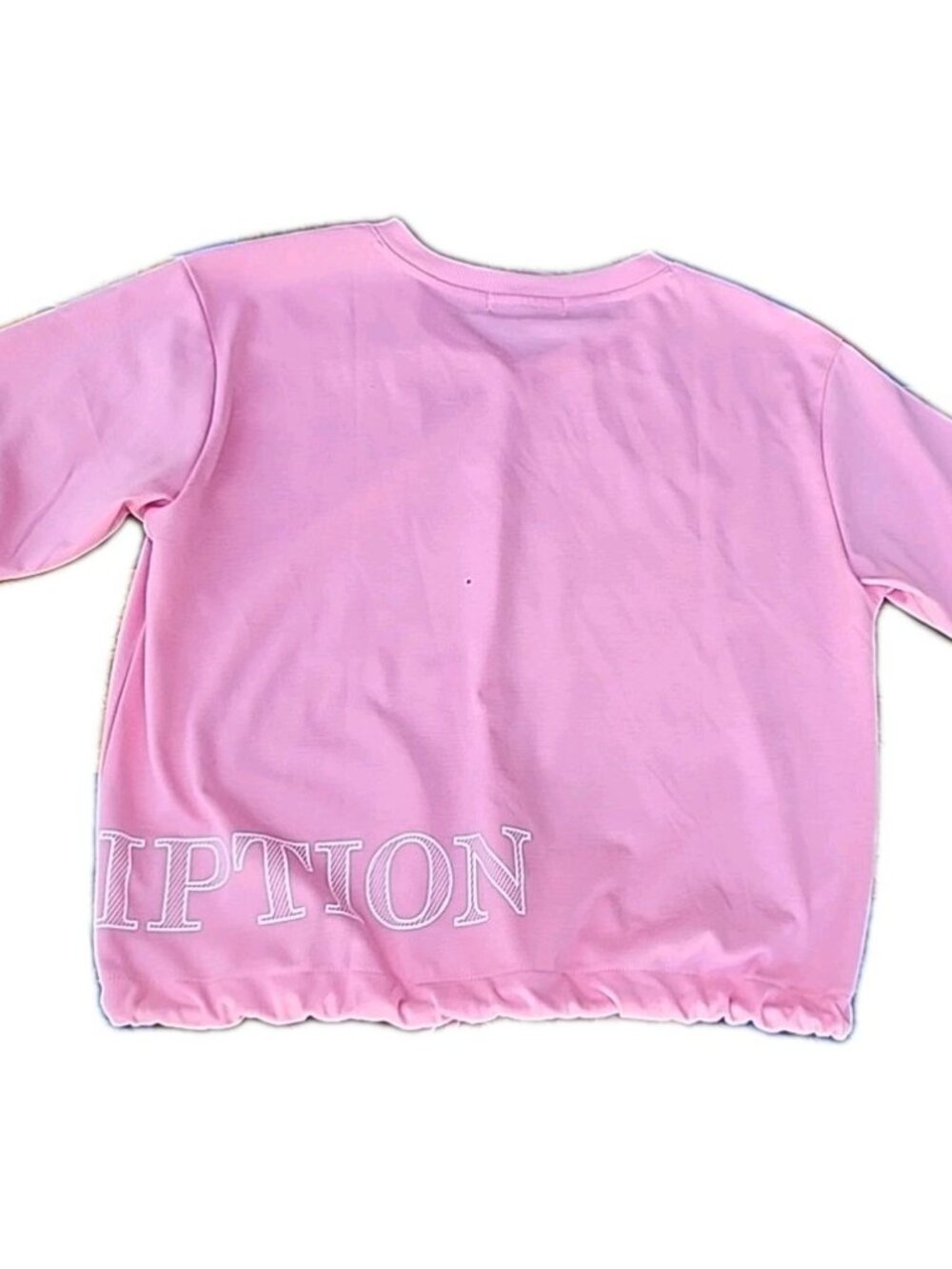 Cubus Korea 'Description' Pink Athleisure Short Sleeved Bottom Tie Top Sz M/L View 5
